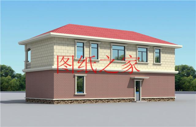 簡(jiǎn)潔實(shí)用的農(nóng)村二層別墅，非常適合宅基地是長(zhǎng)方形的家庭修建！
