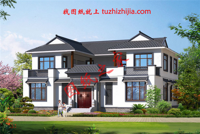 農(nóng)村兩層現(xiàn)代四合院別墅設(shè)計(jì)方案，傳統(tǒng)與現(xiàn)代的完美結(jié)合！