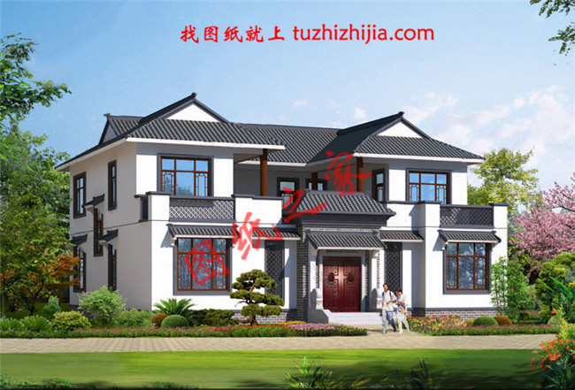 農(nóng)村兩層現(xiàn)代四合院別墅設(shè)計(jì)方案，傳統(tǒng)與現(xiàn)代的完美結(jié)合！