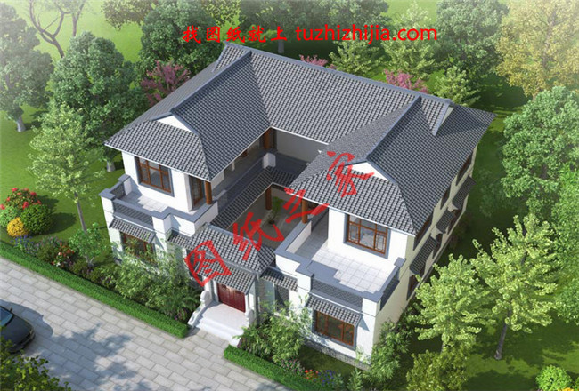 農(nóng)村兩層現(xiàn)代四合院別墅設(shè)計(jì)方案，傳統(tǒng)與現(xiàn)代的完美結(jié)合！