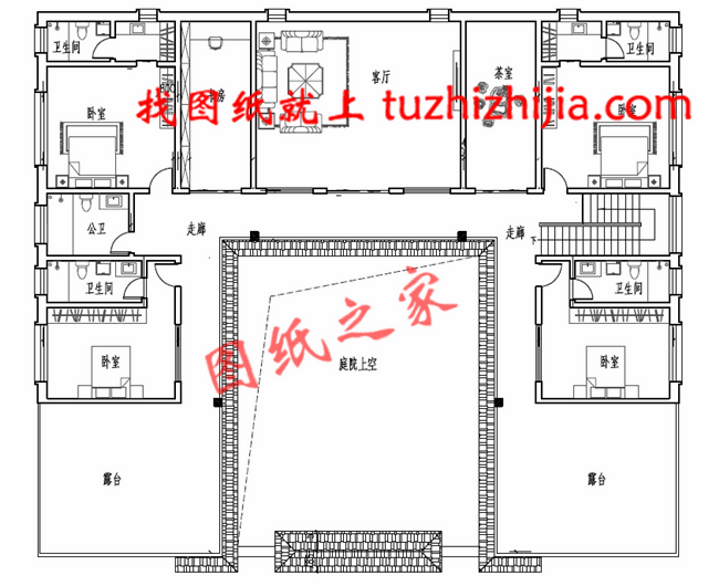 農(nóng)村兩層現(xiàn)代四合院別墅設(shè)計(jì)方案，傳統(tǒng)與現(xiàn)代的完美結(jié)合！