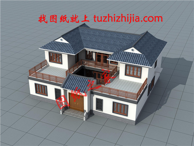 農(nóng)村兩層現(xiàn)代四合院別墅設(shè)計(jì)方案，傳統(tǒng)與現(xiàn)代的完美結(jié)合！