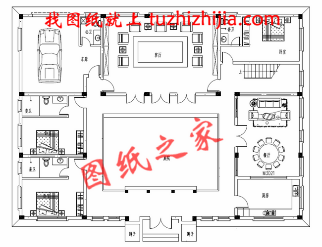 農(nóng)村兩層現(xiàn)代四合院別墅設(shè)計(jì)方案，傳統(tǒng)與現(xiàn)代的完美結(jié)合！