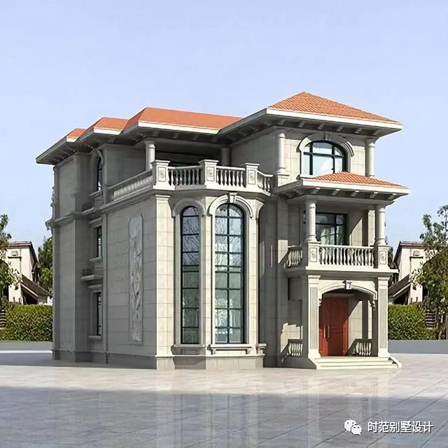 12x15米三層別墅設計6室三廳，帶堂屋露臺涼亭，大氣美觀，適合農村自建