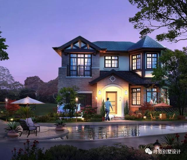 12x12米兩層別墅設計方案，美式風格帶車庫雙露臺，4室3衛(wèi)適合農(nóng)村自建