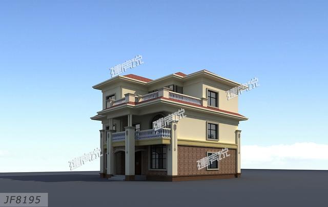 簡單大氣歐式三層別墅設計圖紙，大露臺多臥室，農村人理想的家