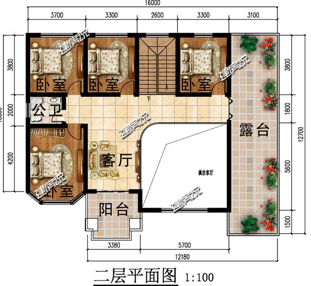 帶烤火房和土灶的二層別墅設計圖，很接地氣，農村人非常喜歡這戶型