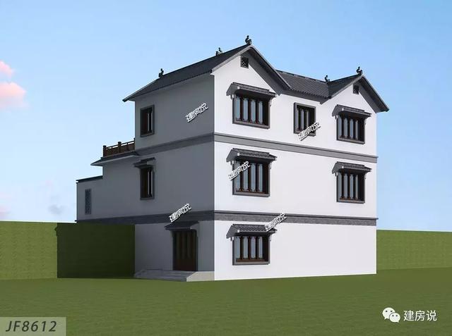 家里宅基地面積大，就蓋一棟四合院別墅，住得舒適又有面子