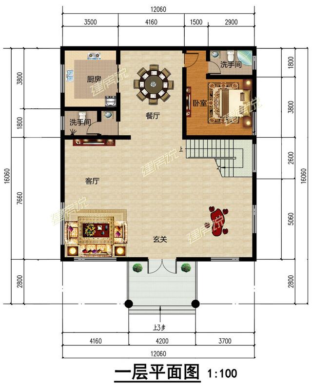 農村自建三層別墅，帶落地窗，盡顯富貴氣派