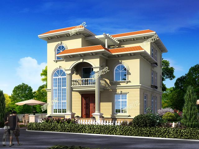 農村自建三層別墅，帶落地窗，盡顯富貴氣派