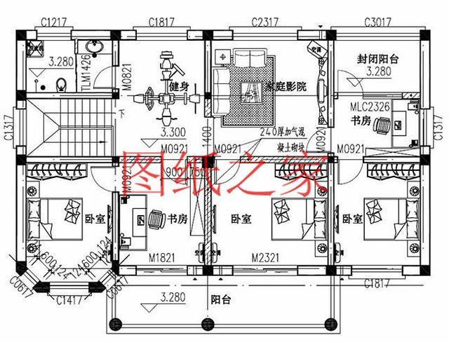 140平二層別墅，開間14米進深10米左右，四面通透、好看又實用！