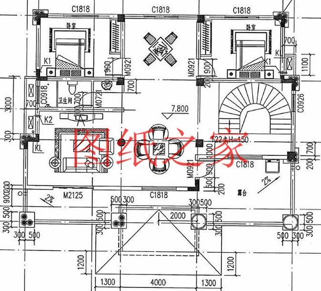 12X14米、14X12米兩種尺寸的三層別墅，適合人口較多的家庭修建！