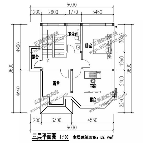 不到100平米的三層別墅，還有5室2廳，中空和旋轉樓梯！