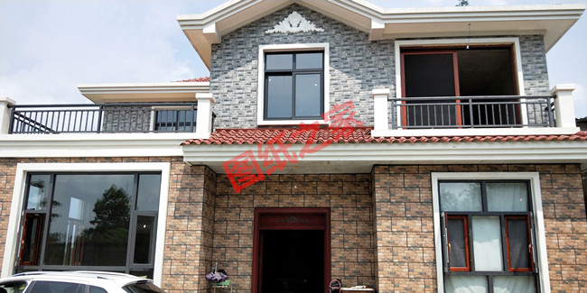 地中海風格二層別墅房屋設計圖，帶外觀效果圖