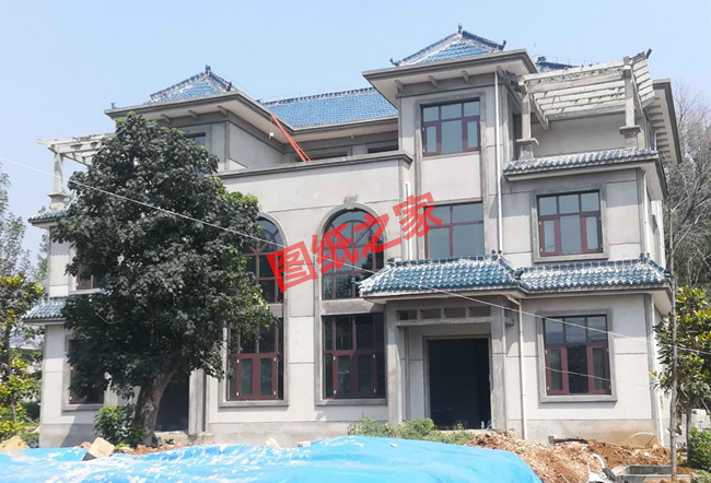 兄弟三層雙拼房屋設(shè)計(jì)圖，帶效果圖，戶型好