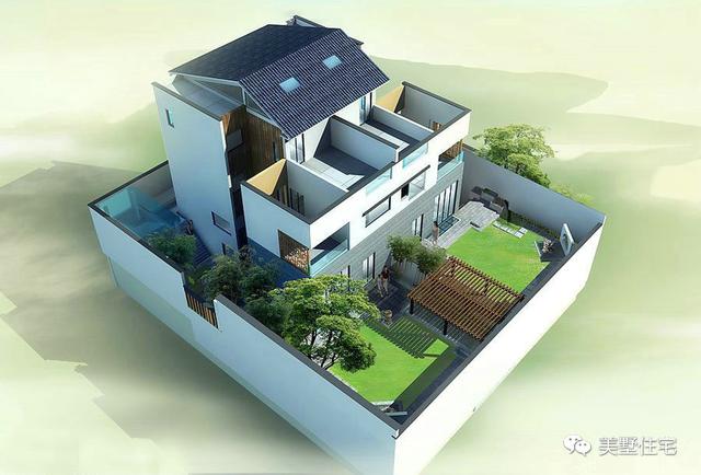 30款中式風格別墅效果圖，一二三層都有，像世外桃源一樣漂亮