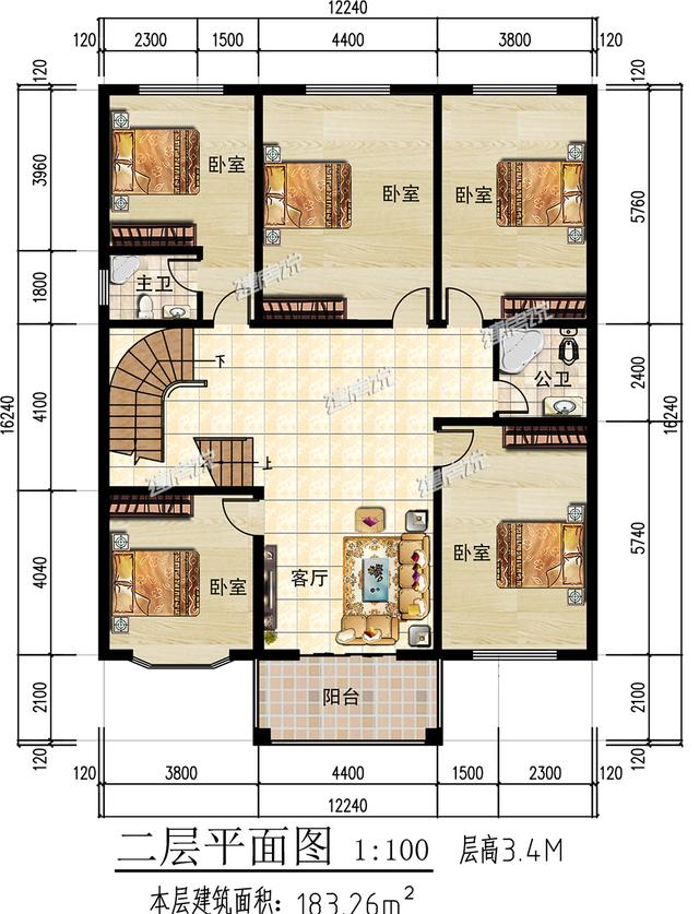建一棟三層小別墅，加上庭院和泳池的，享受美好人生！
