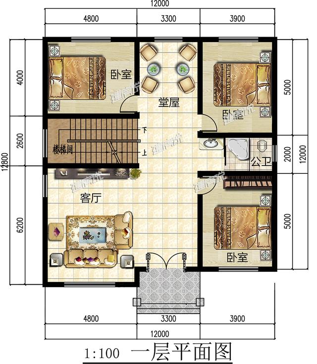 建一棟三層小別墅，加上庭院和泳池的，享受美好人生！
