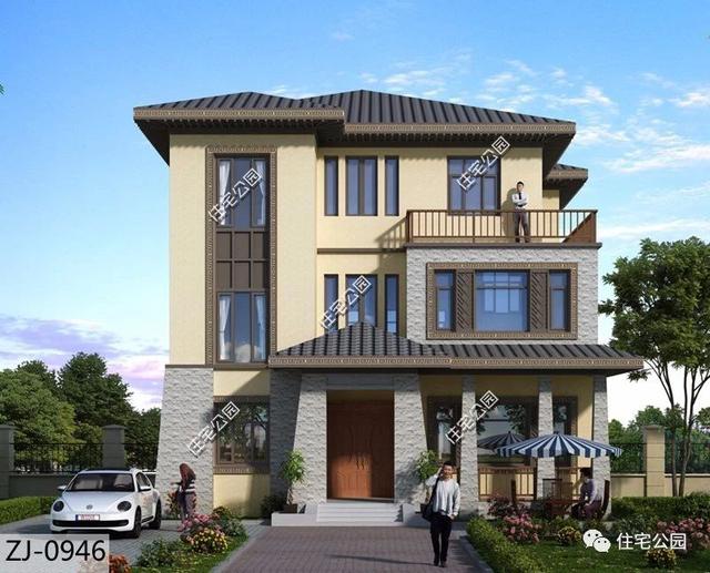 家有120平宅基地，可以修建這棟古典風情別墅，和人人不雷同！