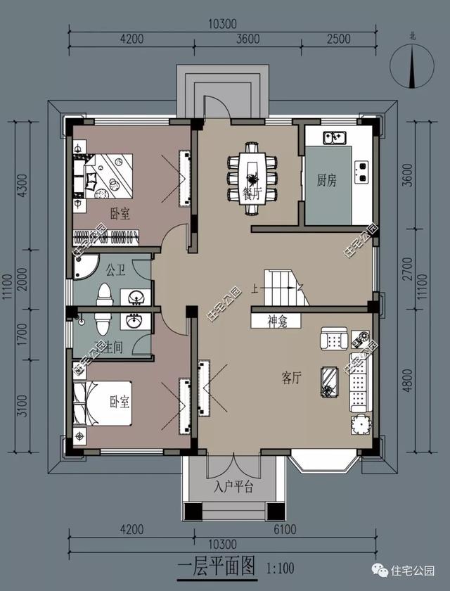 簡單大氣的歐式三層別墅設(shè)計，大露臺前后門，10米面寬適用大部分農(nóng)村