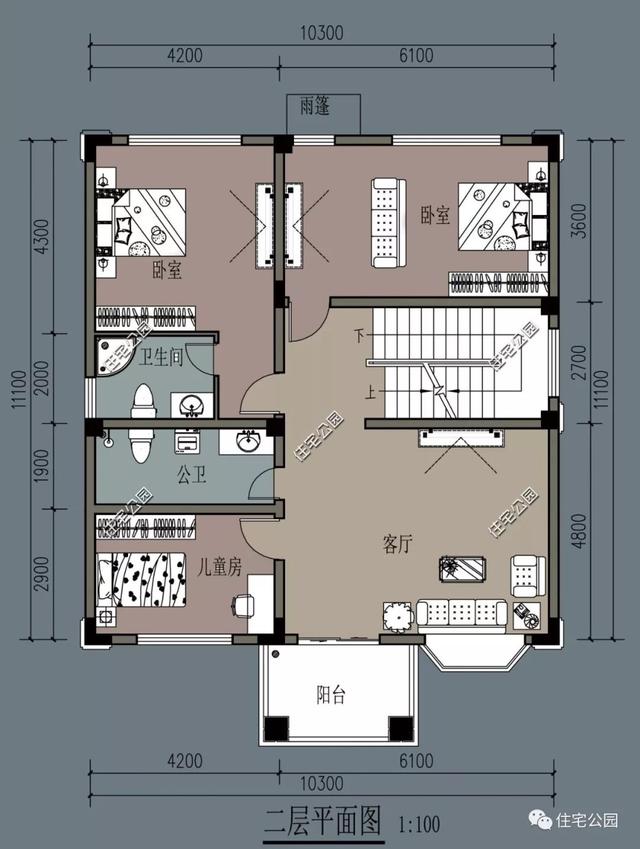 簡單大氣的歐式三層別墅設(shè)計，大露臺前后門，10米面寬適用大部分農(nóng)村