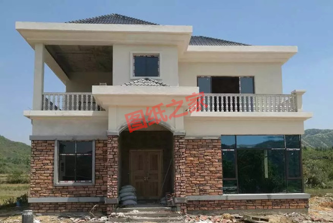 新農村二層自建房設計圖帶外觀圖片，自建戶型大全