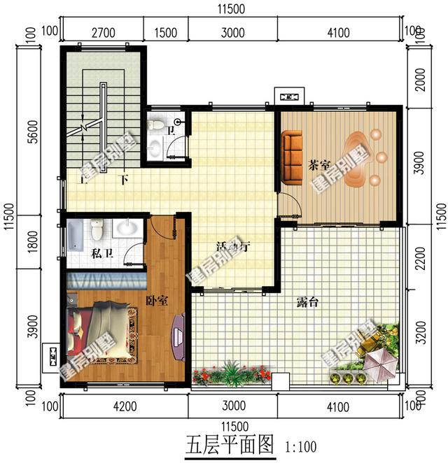 11.5×11.5米五層別墅設(shè)計，一共有10個臥室，家里多少人都能住下！