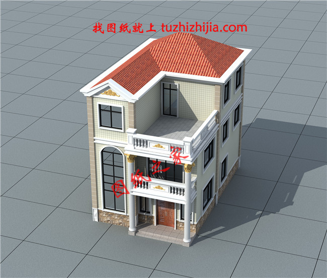 新農村小開間三層樓房設計圖,占地100平米左右