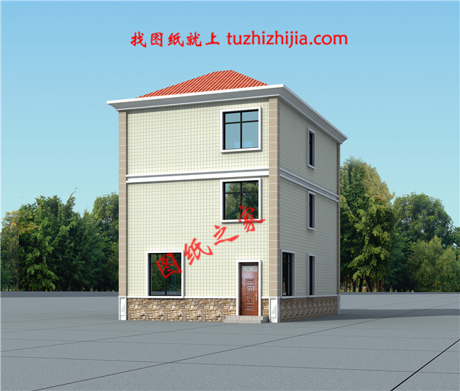 新農村小開間三層樓房設計圖,占地100平米左右