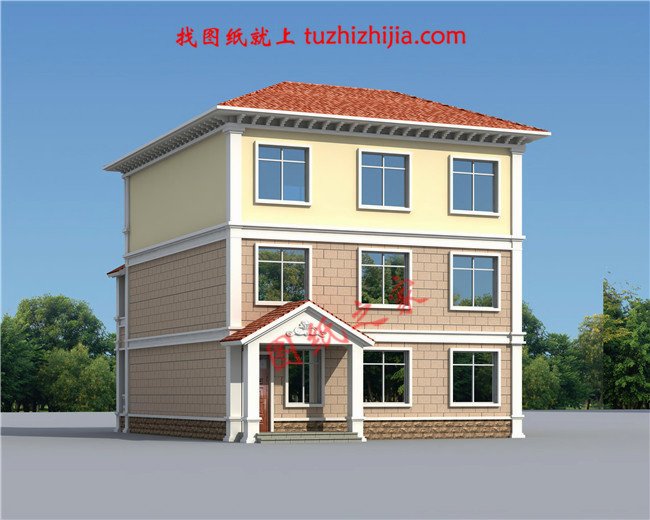 農村120方三層自建房子圖，簡單耐看、經典實用，再過20年也不落伍！