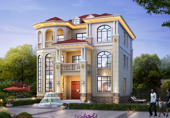 農村房子設計圖三層獨棟別墅方案，占地130平方米