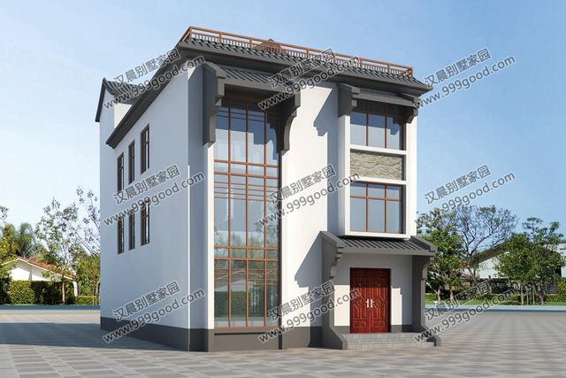 兩面鄰居開間只有8.8米，怎么建房？看看這套花50萬建成的中式別墅！