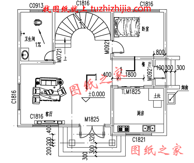 農村100平米自建房圖紙設計，小宅基地也能建成大氣實用的別墅！