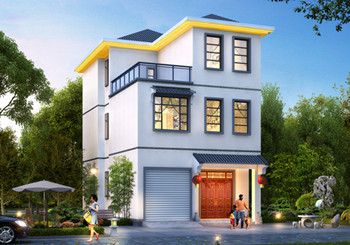 25萬農村三層樓房新款圖片及施工圖，帶車庫，小開間大進深