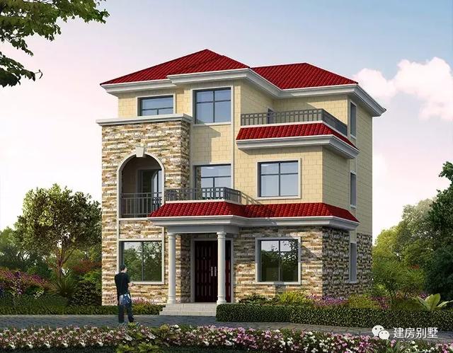 兩套農村自建房設計，二層三層面寬都是9.6米，第一棟建起來主體25萬