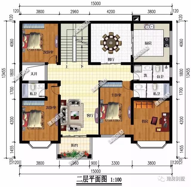 3棟農(nóng)村三層自建房設計圖，面寬都是15米多，第三套能住兩家人！