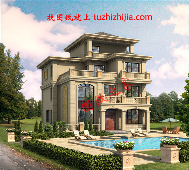 農(nóng)村60萬別墅款式戶型圖及外觀效果圖,客廳中空