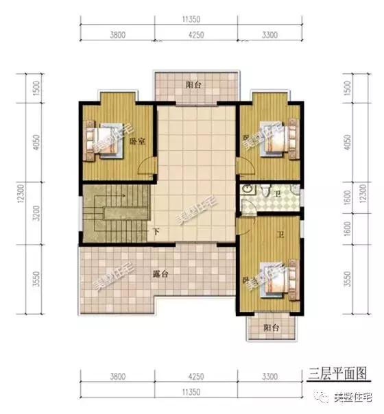 6款農(nóng)村三層自建別墅戶型圖，開間11米款款實用，第3還帶商鋪