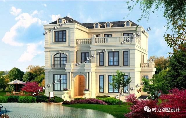 三層復式別墅設計圖，14x14米8室4廳8衛，適合四世同堂大家庭居住