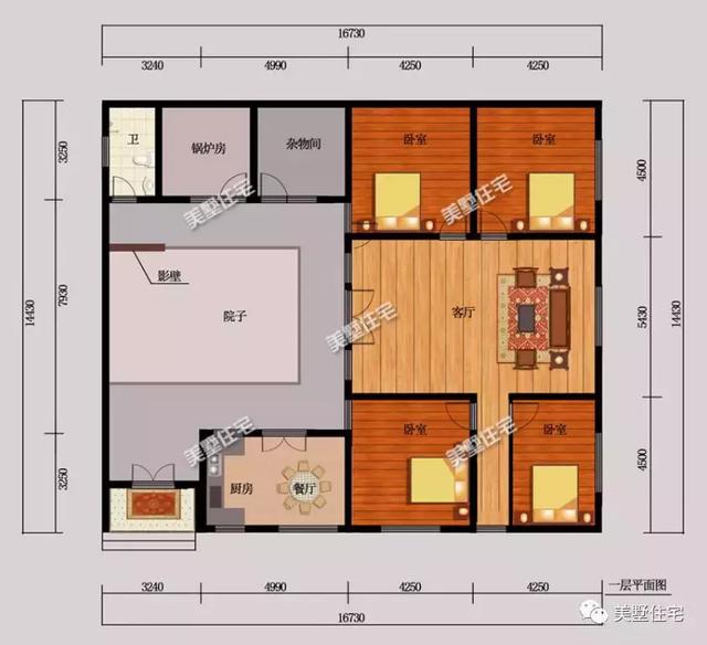 中式合院一層別墅設計圖，有家有院有品位，傳承百年