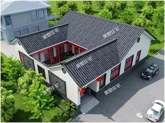 中式合院一層別墅設計圖，有家有院有品位，傳承百年