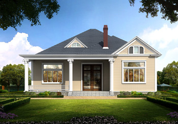 2021農村漂亮的一層平房圖片平面圖與全套施工圖紙，戶型周正