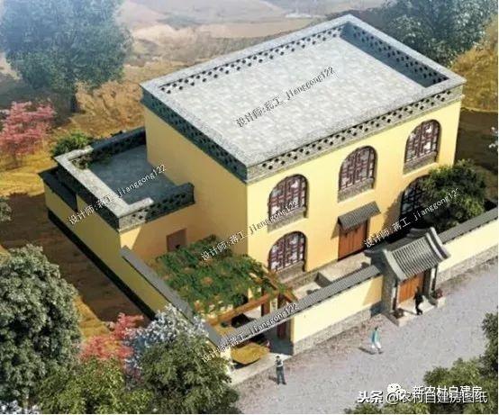 2套農村二層平頂住宅設計，還帶小院子，北方農村一家一套，簡單耐看又實用