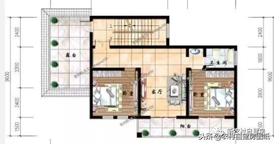 2套農村二層平頂住宅設計，還帶小院子，北方農村一家一套，簡單耐看又實用