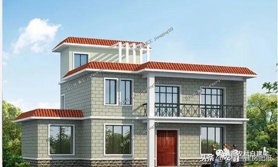 2套農村二層平頂住宅設計，還帶小院子，北方農村一家一套，簡單耐看又實用