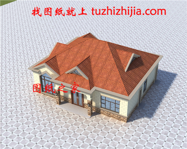 農村實用型一層半樓房圖片效果圖，占地140平米左右