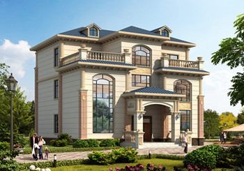 2021最新款50萬左右農村三層別墅設計圖，客廳中空