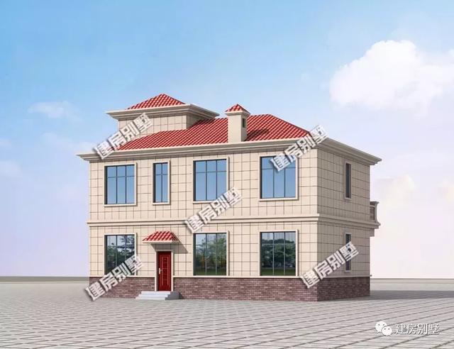 簡單實用型二層半農村別墅設計，14.5×11.1米南北通透有飄窗，主體27萬