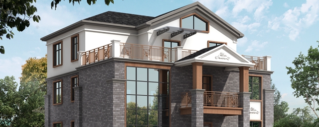 三層農(nóng)村100萬別墅款式圖片，豪華大氣的別墅絕對給你掙足了面子！