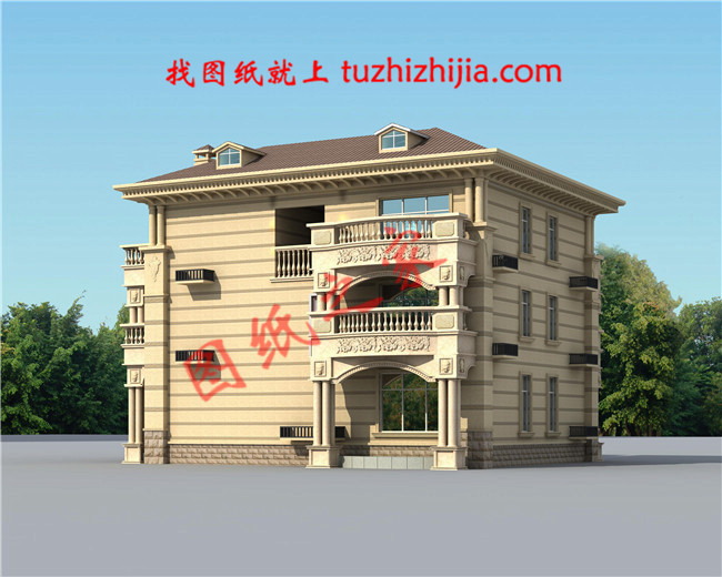 三層農(nóng)村100萬別墅款式圖片，豪華大氣的別墅絕對給你掙足了面子！